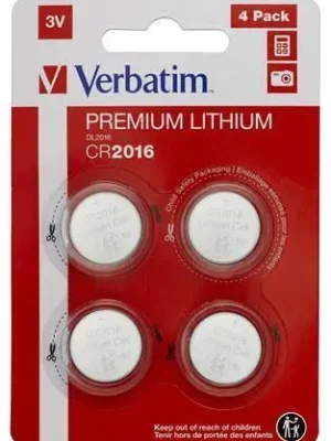 Tovární Cena Knoflíková baterie "Premium", CR2016, 4 ks, VERBATIM 49531 OFERTA office vše pro kancelář