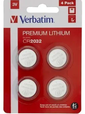 Knoflíková baterie "Premium", CR2032, 4 ks, VERBATIM 49533 OFERTA office vše pro kancelář Jen Po Omezenou Doba