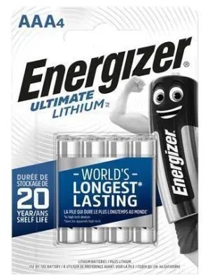 Novinka Baterie, AAA (mikrotužková), 4 ks v balení, lithiová, ENERGIZER "Ultimate Lithium" OFERTA office vše pro kancelář