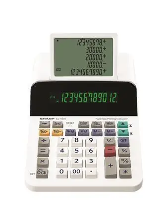 Kalkulačka "EL-1501", bílá, stolní s pomocným displejem, 12 číslic, SHARP EL1501 OFERTA office vše pro kancelář Expresní Doručení