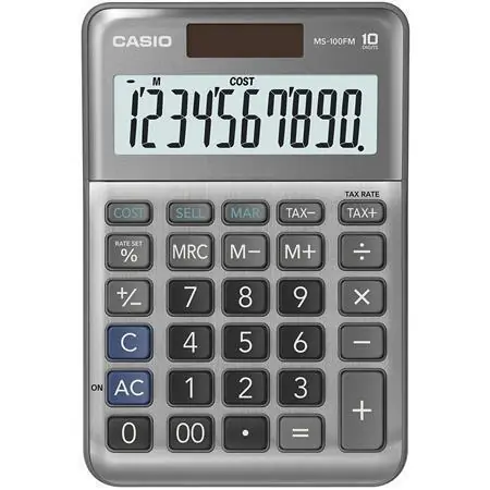 Kalkulačka "MS-100 FM", šedá, stolní, 10 číslic, CASIO OFERTA office vše pro kancelář Jen Po Omezenou Doba