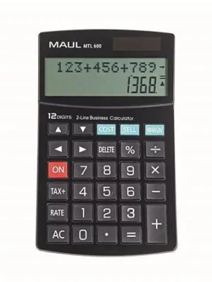 Ověřený Kalkulačka "MTL 600", stolní, 12 číslic, 2 řádkový displej, MAUL 7269090 OFERTA office vše pro kancelář