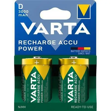 Nabíjecí baterie "Power", Typ D - HR20, 2 ks, 3000mAh, přednabité, bez plastu, VARTA 56720101412 OFERTA office vše pro kancelář Časově Omezené
