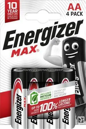 Ověřený Baterie "Max", AA (tužková), 4 ks, ENERGIZER E300112503 OFERTA office vše pro kancelář