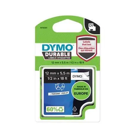 Nízká Cena Páska "D1 Durable", černá na bílé, 12 mm x 5,5 m, DYMO OFERTA office vše pro kancelář