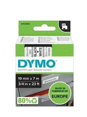 Víkendová Akce Páska, 19 mm x 7 m, DYMO "D1", bílá-černá OFERTA office vše pro kancelář