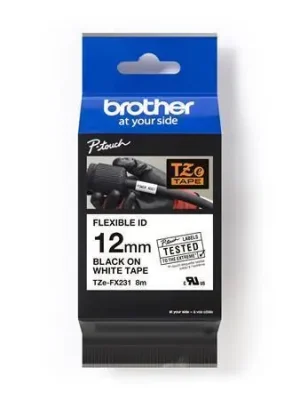 Páska, flexibilní, 12 mm x 8 m, BROTHER, bílá-černá OFERTA office vše pro kancelář Akční Cena