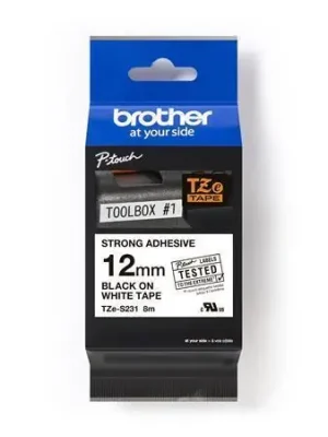 Sleva Páska, pevná, 12 mm x 8 m, BROTHER, bílá-černá OFERTA office vše pro kancelář