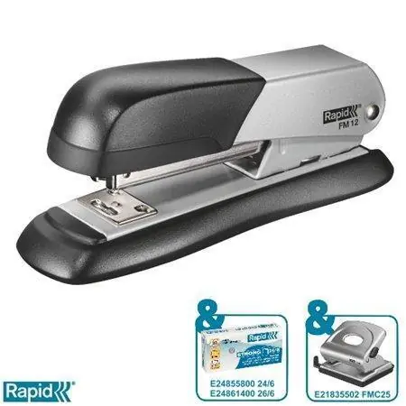 Sezónní Sleva Sešívačka "FM12", stříbrná, celokovová, 25 listů, RAPID OFERTA office vše pro kancelář