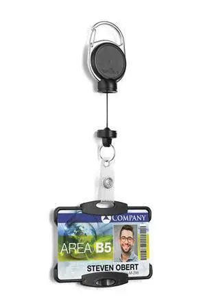 Držák jmenovek "Extra Strong", černá, výsuvný, patent, držák na 1 kartu, DURABLE 868901 OFERTA office vše pro kancelář Nejlepší Cena