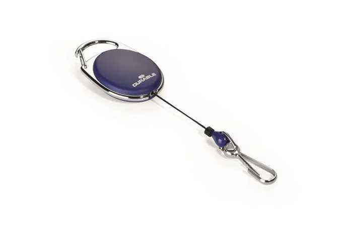 Držák jmenovek "Style", tmavě modrá, výsuvný, karabina, DURABLE 832707 OFERTA office vše pro kancelář Nejlepší Volba