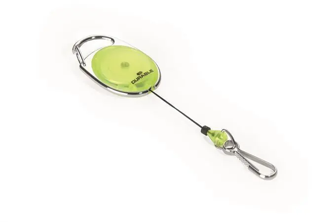 Víkendová Akce Držák jmenovek "Style", žlutá, výsuvný, karabina, DURABLE 832704 OFERTA office vše pro kancelář