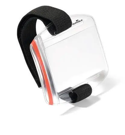 Novinka Držák na bezpečnostní kartu, transparentní, připevnění na paži, 10 ks / balení, DURABLE 841419 OFERTA office vše pro kancelář