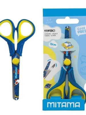 Nůžky "GOOD VIBES", modrá/žlutá, dětské, 13 cm, MITAMA 61286-90169 OFERTA office vše pro kancelář Akce