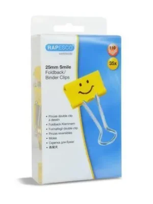 Značkový Klipy na dokumenty "Smiles", žlutá, smajlíci, 25 mm, RAPESCO OFERTA office vše pro kancelář