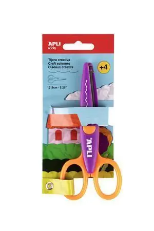 Nůžky kreativní "Curved", fialová-oranžová, obloučky, 13,5 cm, APLI 19998 OFERTA office vše pro kancelář Ověřený
