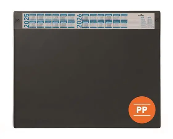 Podložka na stůl, černá, 65 x 48 cm, s ročním kalendářem, s transparentní vrchní fólií, DURABLE 7225 OFERTA office vše pro kancelář Nejlepší Cena