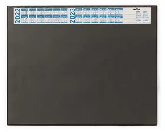 Finální Výprodej Podložka na stůl, černá, 65 x 52 cm, s ročním kalendářem, transparentní klopa, DURABLE 720401 OFERTA office vše pro kancelář