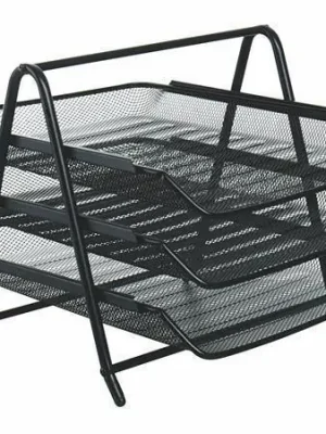 Odkladač drátěný, černá, 3-dílný, VICTORIA OFERTA office vše pro kancelář Víkendová Akce