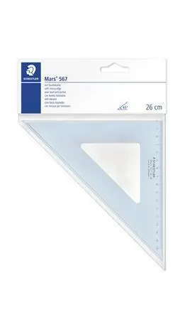 Pravítko trojúhelník "Mars", plastové, 45°, 25 cm, STAEDTLER, transparentní modrá OFERTA office vše pro kancelář Levný