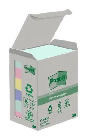 Speciální Cena Samolepicí bloček "Nature", mix studených barev, 38 x 51 mm, 6x 100 listů, recyklovaný, 3M POSTIT 71 OFERTA office vše pro kancelář