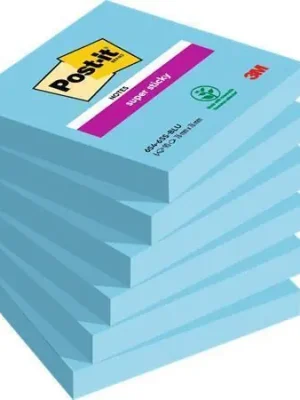 Ověřený Samolepicí bloček "Super Sticky", modrá, 76 x 76 mm, 6x 90 listů, 3M POSTIT 7100263845 OFERTA office vše pro kancelář