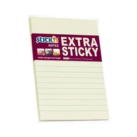 Samolepicí bloček "Extra Sticky", pastelově žlutá, linkovaný, 150 x 101 mm, 90 listů, STICK N 21668 OFERTA office vše pro kancelář Horká Nabídka