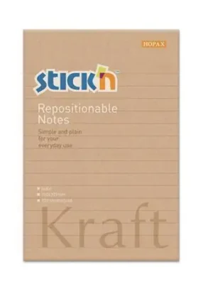 Samolepicí bloček "Kraft Notes", linkovaný, hnědá barva, 150x101 mm, 100 listů, STICK N 21641 OFERTA office vše pro kancelář Víkendová Akce