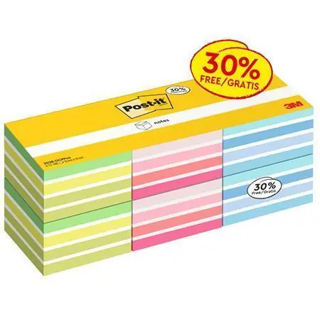 Samolepicí bloček, mix barev, 76 x 76 mm, 6x 450 listů, 3M POSIT 7100321804 OFERTA office vše pro kancelář Značkový