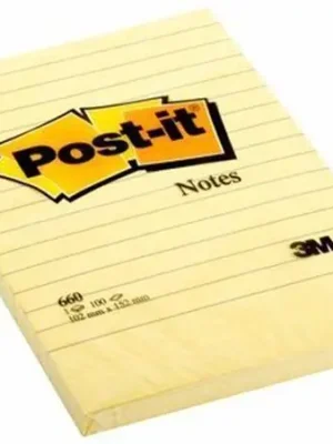 Časově Omezené Samolepicí bloček, žlutá, 101 x 152 mm, 6x 100 listů, linkovaný, 3M POSTIT 7100172753 OFERTA office vše pro kancelář