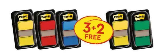 Samolepicí záložky se zásobníkem, mix barev, 25 x 43 mm, 3+2x 50 listů, 3M POSTIT 7100227432 OFERTA office vše pro kancelář Přímo Od Výrobce