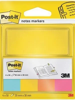 Cenově Výhodný Samolepicí záložky, mix barev, 20 x 38 mm, 4x 50 listů, 3M POSTIT 7100191580 OFERTA office vše pro kancelář