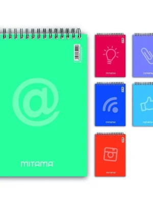 Spirálový blok, A5, čtverečkovaný, cyan, 60 listů, MITAMA 35509-90192 OFERTA office vše pro kancelář Vysoce Kvalitní
