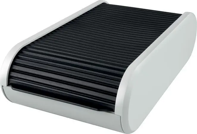 Koupit Online Stolní vizitkář, šedá, zavírání typu roleta, 300 vizitek, HELIT H6218098 OFERTA office vše pro kancelář