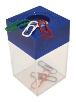 Originální Zásobník na sponky, transparentní/modrá, magnetický, DEA0570 OFERTA office vše pro kancelář