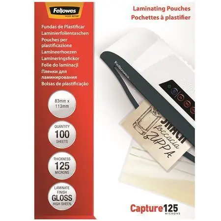 Laminovací fólie, lesklá, 125 micron, 83x113 mm, FELLOWES OFERTA office vše pro kancelář Speciální Cena