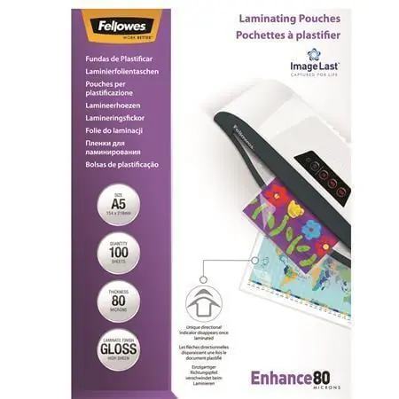 Laminovací fólie, lesklá, A5, 80 micron, FELLOWES OFERTA office vše pro kancelář Tovární Cena