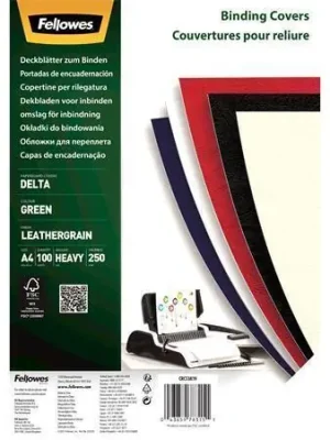 Nová Kolekce Desky do kroužkové vazby “Delta”, zelená, A4, 250 g, matné, 100 ks, FELLOWES 5381901 OFERTA office vše pro kancelář