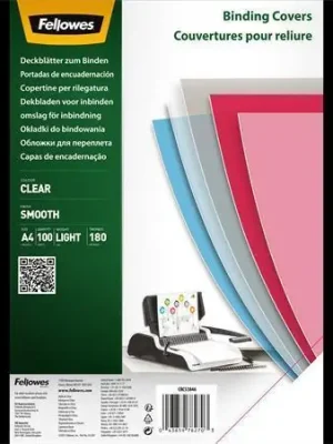Desky do kroužkové vazby, transparentní, A4, 180 mikronů, PET, FELLOWES 5384601 OFERTA office vše pro kancelář Kup Teď