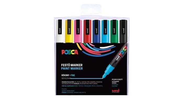 Omezená Nabídka Akrylový popisovač "Posca PC-3M", 8 různých barev, sada, 0,9-1,3 mm, UNI 2UPC3M8DB OFERTA office vše pro kancelář