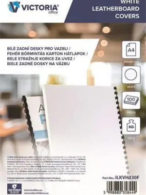 Zadní strana pro kroužkovou vazbu, A4, 230 g, matná, bílá, VICTORIA OFERTA office vše pro kancelář Jen Po Omezenou Doba