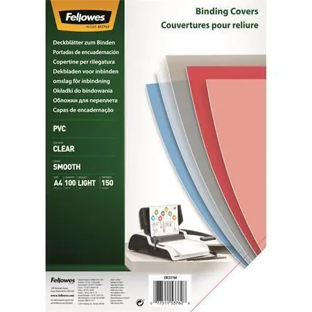 Originální Přední kryt, průhledný, A4, 150 micron, pro kroužkovou vazbu, FELLOWES OFERTA office vše pro kancelář