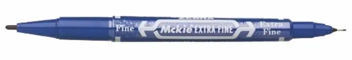 Nízká Cena 50352 Permanentní popisovač "Mckie Extra Fine", modrá, 0,5 / 1,0 mm, oboustranný, ZEBRA OFERTA office vše pro kancelář