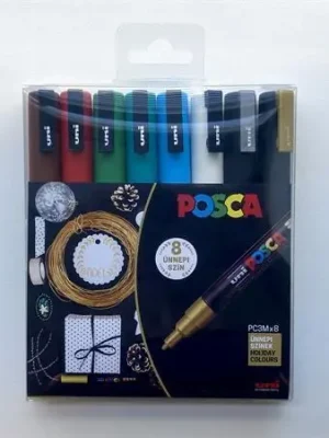 Vrácení Zdarma Akrylové popisovače "Posca PC-3M Holiday", sada 8 ks, 0,9-1,3 mm, UNI OFERTA office vše pro kancelář