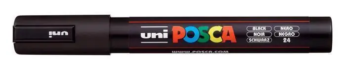 Akrylový popisovač "Posca PC-5M", černá, 1,8-2,5 mm, UNI OFERTA office vše pro kancelář Autentický