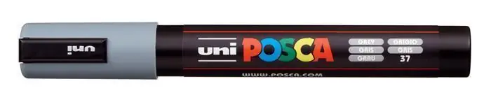 Ověřený Akrylový popisovač "Posca PC-5M", šedá, 1,8-2,5 mm, UNI OFERTA office vše pro kancelář