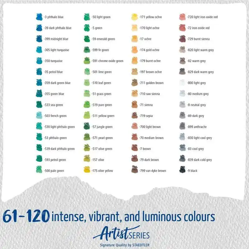 Akvarelové pastelky "Mars Lumograph 104", 120 barev, šestihranné, kovová krabička, STAEDTLER 104 M12 OFERTA office vše pro kancelář Originální