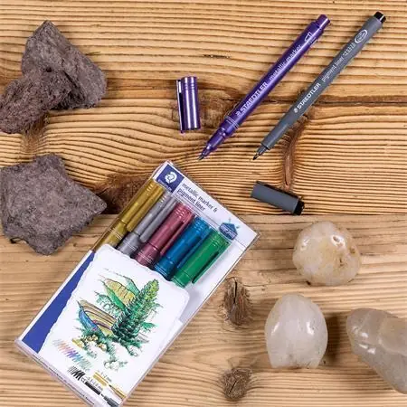 Poslední Šance Dekorační popisovač, 6 různých metalických barev+1 černý popisovač, 1-2 mm, STAEDTLER OFERTA office vše pro kancelář
