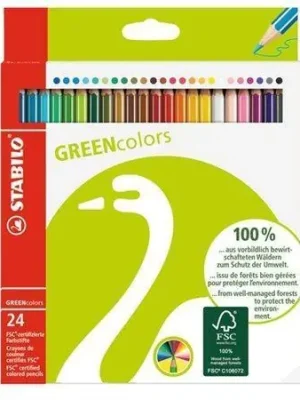 Barevné pastelky "GreenColours", 24ks, šestihranné, STABILO OFERTA office vše pro kancelář Akční Nabídka