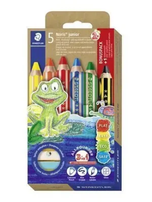 Novinka Barevné pastelky "Noris junior 140", 5 barev, 3v1, šestihranné, sada, STAEDTLER 140 C6P1 OFERTA office vše pro kancelář